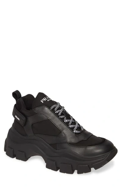 Shop Prada Nevada Sneaker In Nero