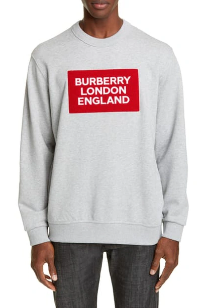 Shop Burberry Fetchford Crewneck Sweatshirt In Grey