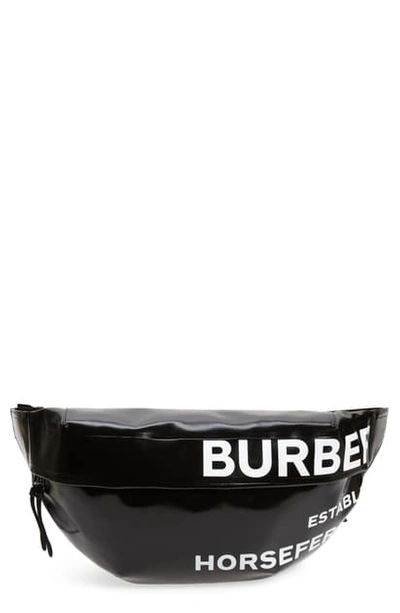 Shop Burberry Sonny Logo Belt Bag In Black