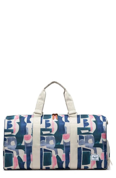 Shop Herschel Supply Co Novel Duffle Bag - Blue In Abstract Block