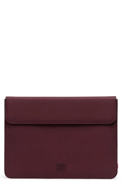 Shop Herschel Supply Co Spokane 13-inch Macbook Canvas Sleeve - Purple In Plum