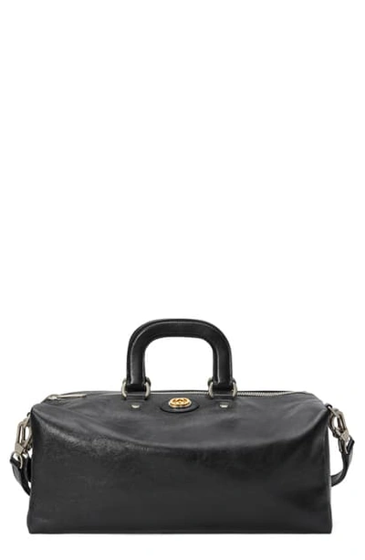 Shop Gucci Leather Convertible Duffel Bag In Black