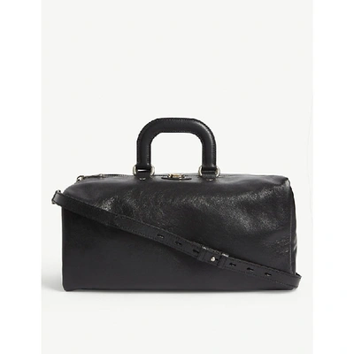 Shop Gucci Leather Duffle Bag In Black