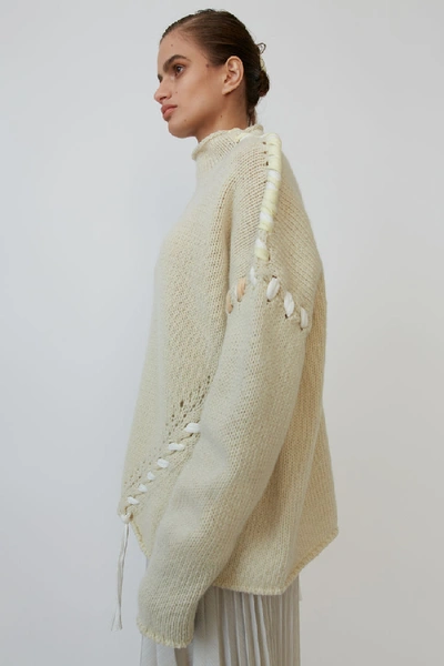 Shop Acne Studios Mock-neck Sweater Off White