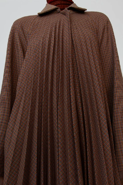 Shop Acne Studios Pleated Trench Coat Brown/burgundy