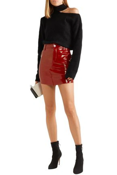 Shop Rta Patent-leather Mini Skirt In Red