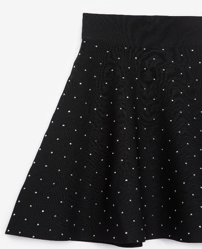 Shop The Kooples Studded Short Black Skirt In Stretch Fabric