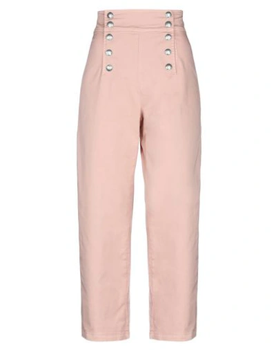 Shop 8pm Woman Pants Pastel Pink Size S Cotton, Elastane