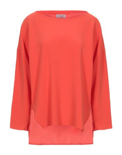 Shop Alberto Biani Woman Top Orange Size 6 Triacetate, Polyester