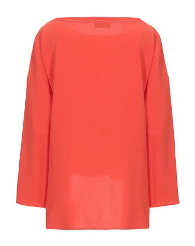 Shop Alberto Biani Woman Top Orange Size 6 Triacetate, Polyester