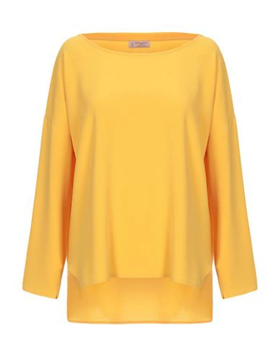 Shop Alberto Biani Woman Top Yellow Size 6 Triacetate, Polyester