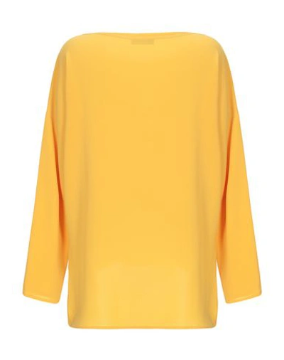 Shop Alberto Biani Woman Top Yellow Size 6 Triacetate, Polyester
