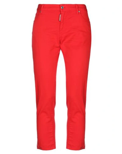 Shop Dsquared2 Woman Pants Red Size 12 Cotton, Elastane, Polyester