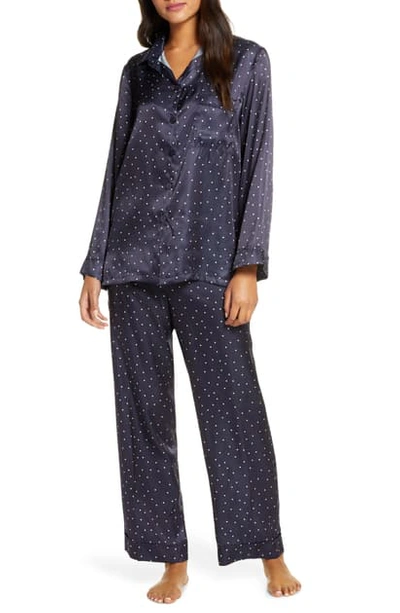 Shop Papinelle Polka Dot Pajamas In Navy