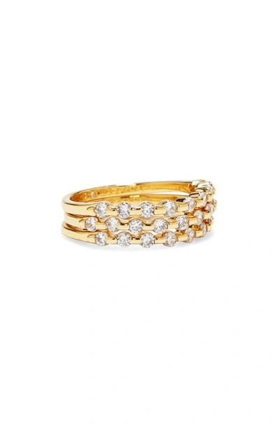 Shop Vince Camuto Nordstrom Set Of 3 Crystal Stackable Rings In Gold