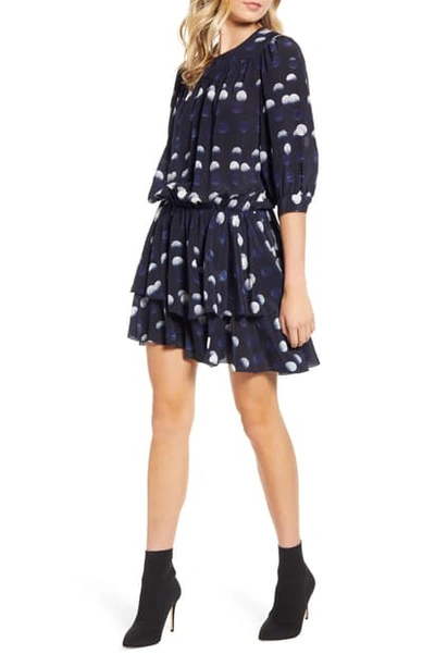 Shop Zadig & Voltaire Rooka Dots Silk Fit & Flare Dress In Marine