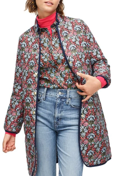 J.crew Liberty Floral Quilted Puffer Jacket With Primaloft In Mountain  Primrose Black Multi | ModeSens