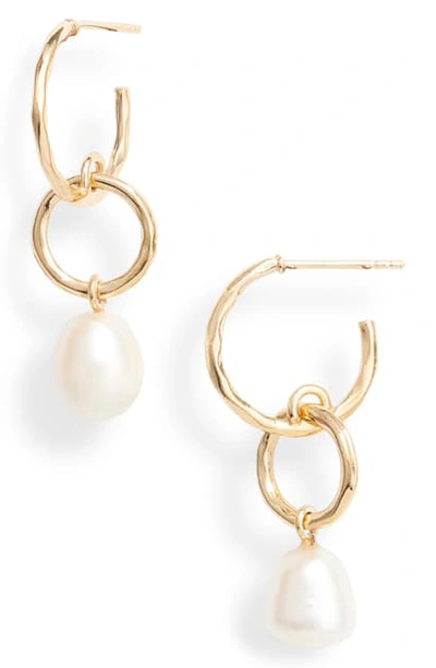 Shop Argento Vivo G-pearl Drop Earrings In Gold