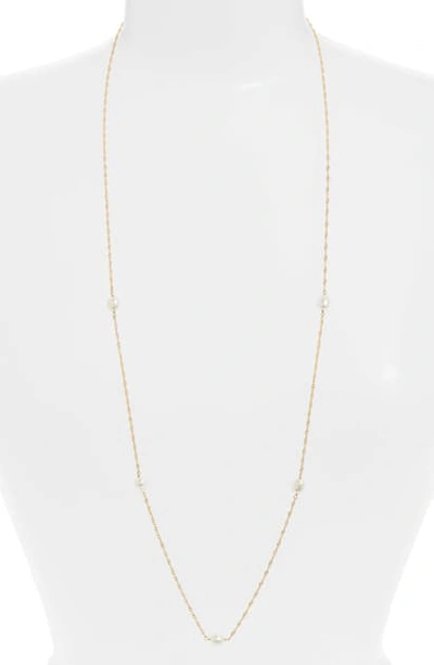 Shop Argento Vivo Long G-pearl Station Necklace In Gold