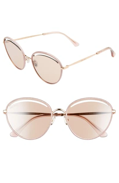 Shop Jimmy Choo Malya 59mm Cutout Lens Sunglasses In Nude Pink/ Pink Flash