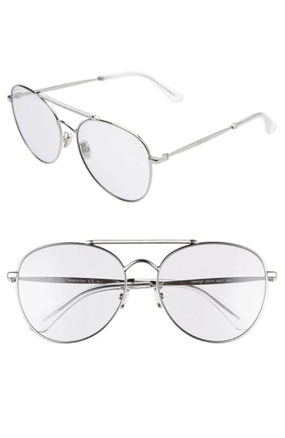 Shop Jimmy Choo Abbie 61mm Aviator Sunglasses In Silver/ Dkgrey Gradient