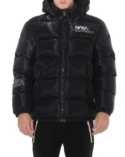 Shop Heron Preston Nasa Space Down Jacket In Black