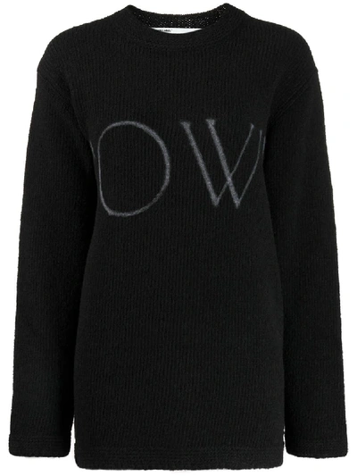 Shop Off-white Oversize Sweater In Black White