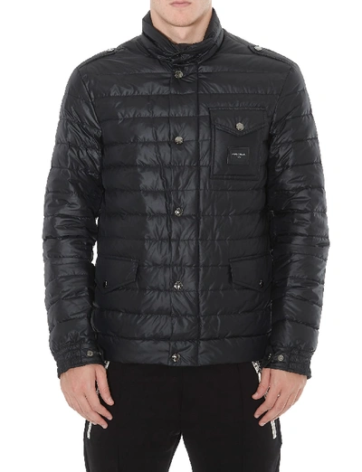 Shop Dolce & Gabbana Logo Down Jacket In Black