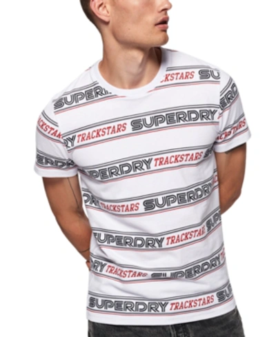Shop Superdry Men's Podium Stripe Graphic T-shirt In Optic