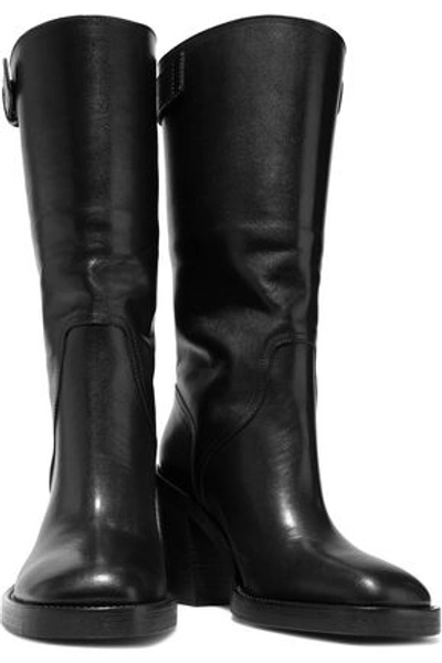 Shop Ann Demeulemeester Buckled Leather Boots In Black