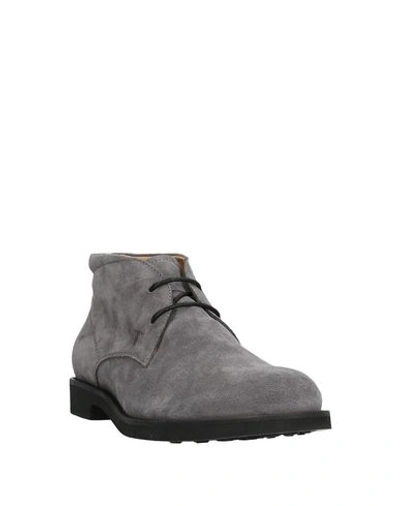 Shop Tod's Man Ankle Boots Grey Size 12 Soft Leather