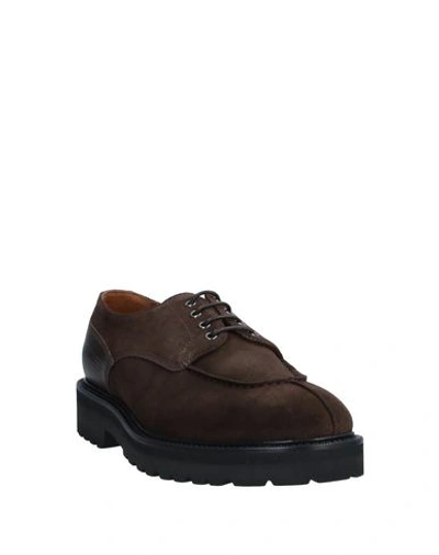 Shop Alberto Guardiani Lace-up Shoes In Dark Brown