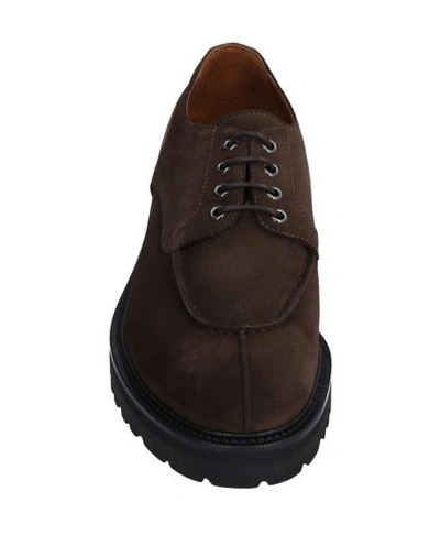 Shop Alberto Guardiani Lace-up Shoes In Dark Brown