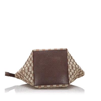 Shop Gucci Gg Canvas Web Handbag In Brown