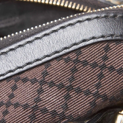 Pre-owned Gucci Diamante Canvas Sukey Handbag In Black