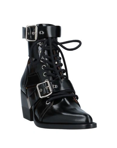 Chloé Rylee Cutout Glossed-leather Ankle Boots In Black