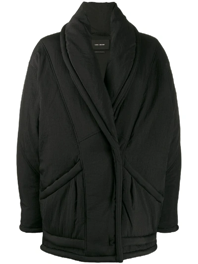Shop Isabel Marant Boreal Oversized Jacket In 01bk Black