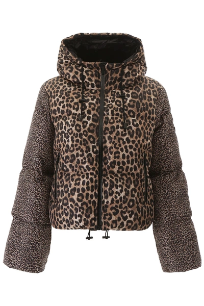 Shop Michael Michael Kors Animalier Puffer Jacket In Dark Camel (brown)