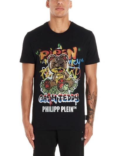 Philipp Plein Cash Teddy Print T-shirt In Black | ModeSens