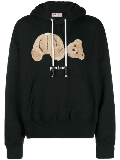 Shop Palm Angels Kill The Bear Cropped Hoody In Black Mult