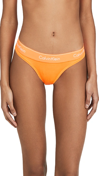 Calvin Klein Underwear Modern Cotton Thong In Blaze Orange | ModeSens