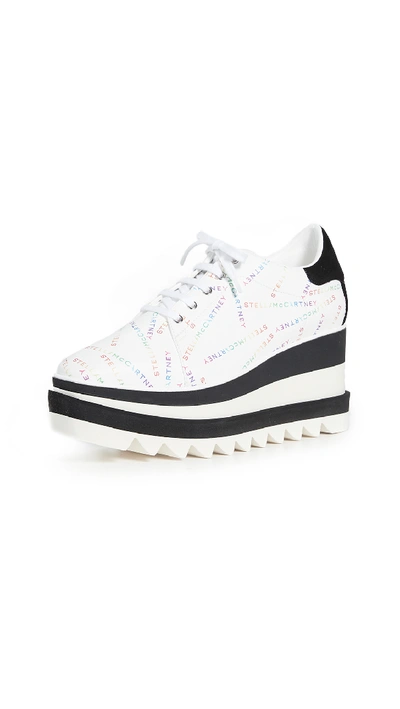 Shop Stella Mccartney Sneakelyse Lace Up Shoes In Wht-rainbow/blk/bwb
