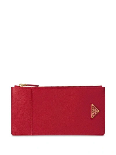 Shop Prada Logo-plaque Document Holder In Red