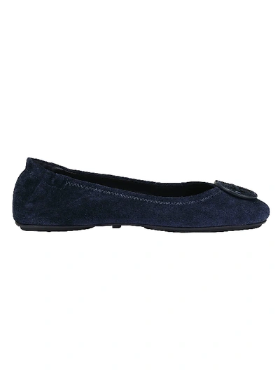 Shop Tory Burch Minnie Travel Ballerinas In Perfect Navy