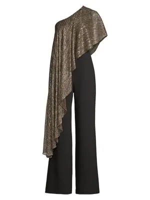 gold one shoulder jumpsuit