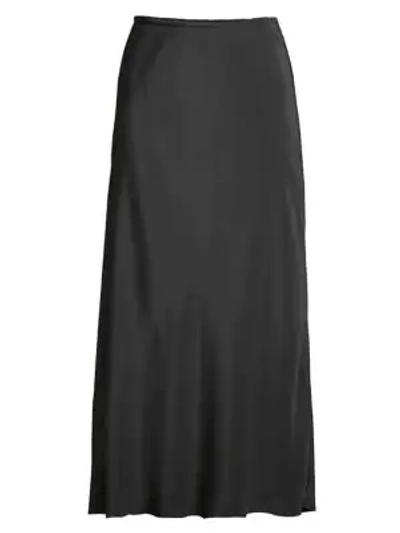 Shop Eileen Fisher Bias Silk Skirt In Charcoal