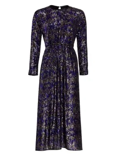 Shop Rachel Comey Astraea Sequin Long Sleeve Dress In Purple