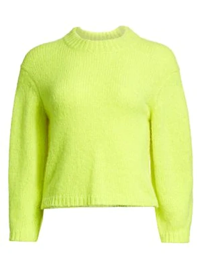 Shop Tibi Cozette Neon Alpaca-blend Sweater In Lemon Yellow