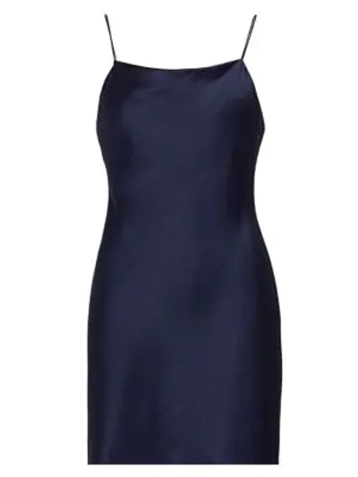 Shop Alice And Olivia Harmony Mini Slip Dress In Navy