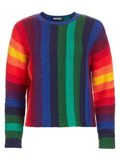 Shop Alice And Olivia Dessie Racked Rib-knit Pullover In Multi